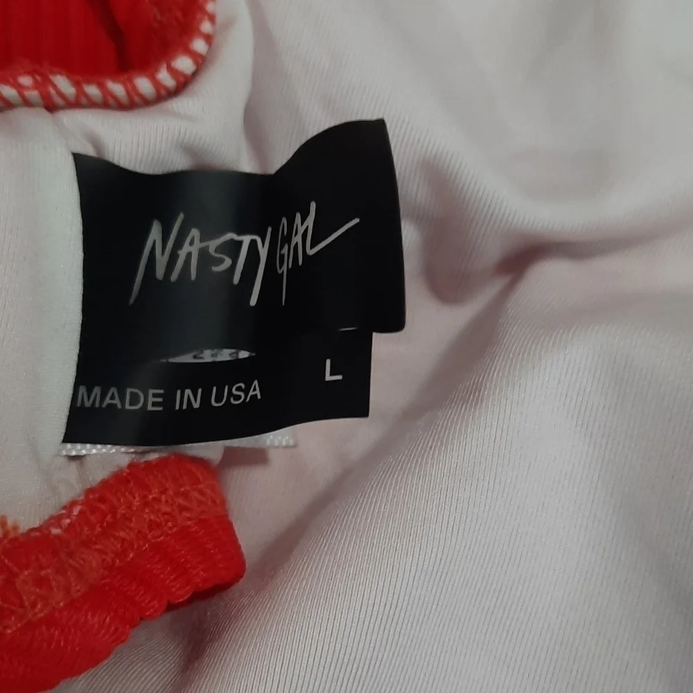 Nasty Gal Swim  red Ribbed Alina One Piece Swimsuit - Picture 7 of 8